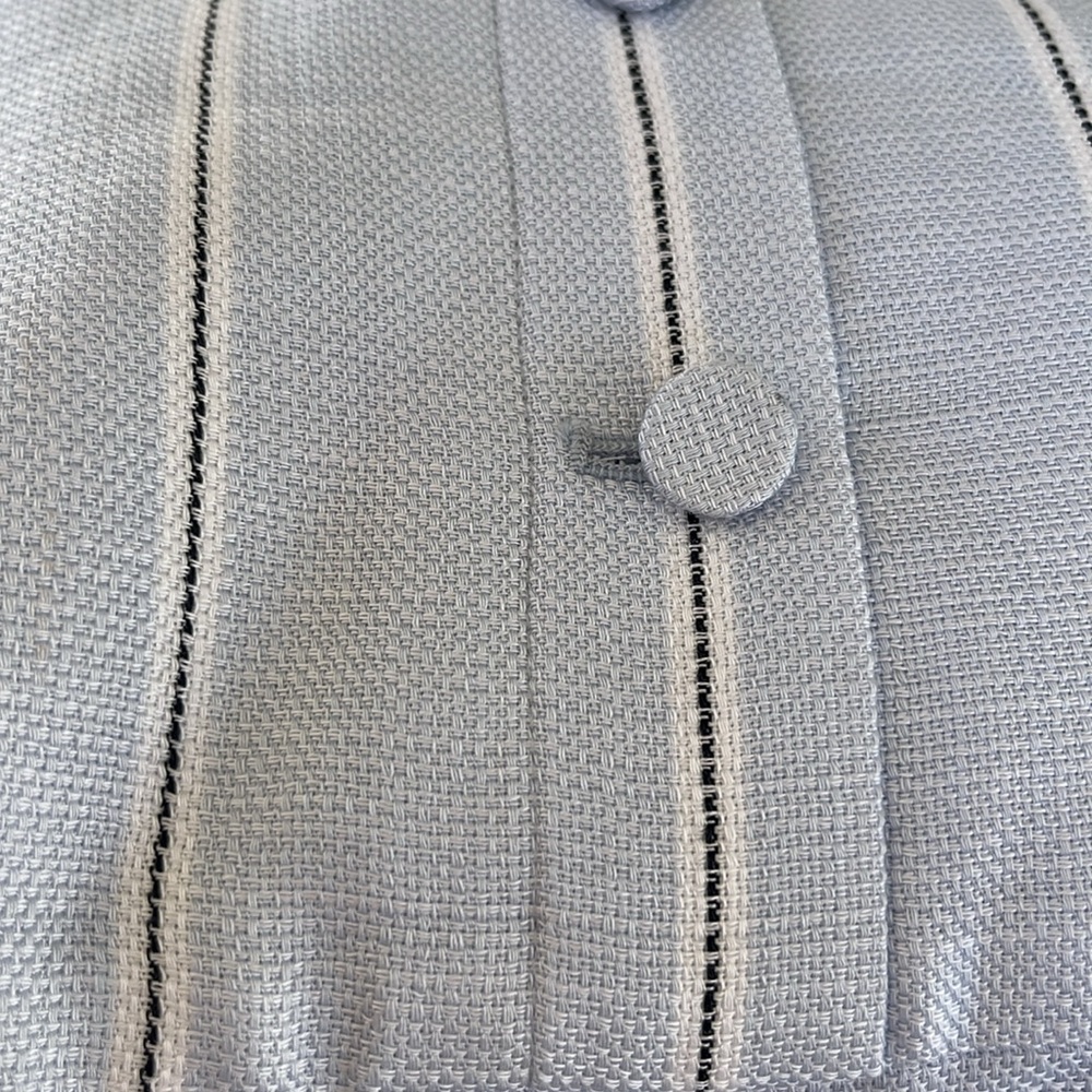 Club Monaco BLUE STRIPE ALBERRTAH JUMPSUIT Size 4 COASTAL CROPPED WIDE LEG EUC - Picture 2 of 8